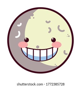 happy moon in moon phases vector illustration desing