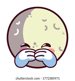 happy moon in moon phases vector illustration desing