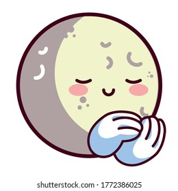 luna feliz en el diseño de la ilustración vectorial de las fases de la luna