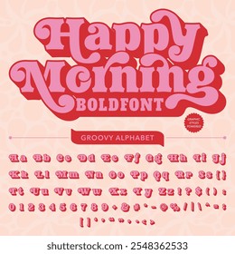 Happy Morning Groove Retro Vintage Display Bold Font alphabet.