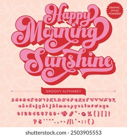 Happy Morning Sunshine Retro Vintage Display bold Font alphabet