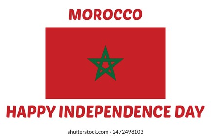 Happy Morocco independence day, celebrated every 18 November, on a background of flags and silhouettes of people, vector illustration.