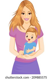  Happy mother and baby