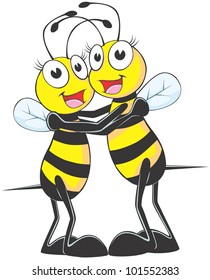 Happy Mother and Daughter Bee with a sweet pose