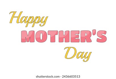 Happy mother day 2D linear cartoon greeting text. Thank you mom isolated line vector inscription white background. Celebrating congratulations. Motherhood holiday color flat spot illustration