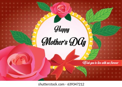 happy mother day artwork with beautiful rose