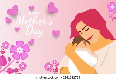 Happy Mother Day background flat