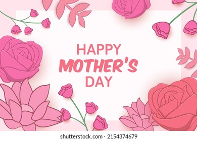 Happy Mother Day background flat