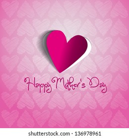 Happy mother day background with heart - vector illustration