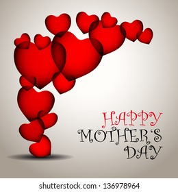 Happy mother day background with heart - vector illustration