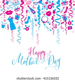 Happy Mother Day card with calligraphic inscription.