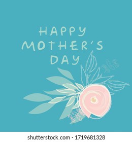 happy mother day card with cute flowers decoration vector illustration design