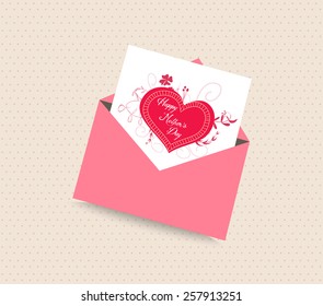 happy mother day card with envelope heart