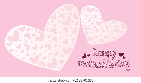 Happy mother day card with hearts love background
