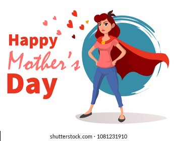Happy mother day character.