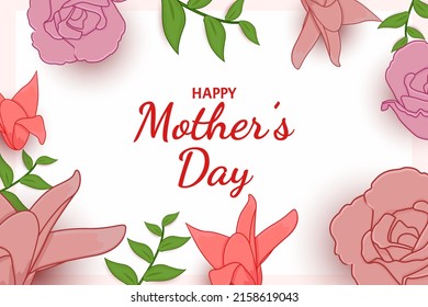 Happy Mother Day flat background