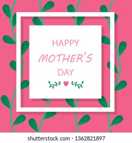 Happy mother day greeting card. Beautiful poster design. Flower ornament. Isolated vector illustration in cartoon style