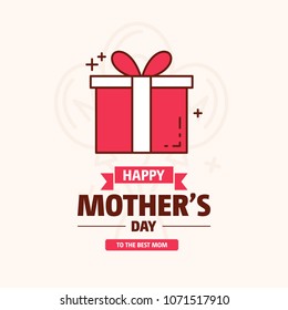 happy mother day, holiday pink flower on blue background. can be use for sale advertisement, backdrop. vector