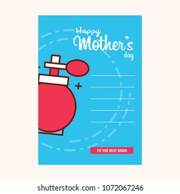 happy mother day, holiday pink flower on blue background. can be use for sale advertisement, backdrop. vector
