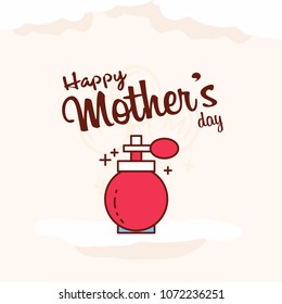 happy mother day, holiday pink flower on blue background. can be use for sale advertisement, backdrop. vector