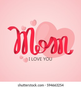 happy mother day, holiday pink flower on blue  background. can be use for sale advertisement, backdrop. vector