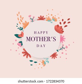 Happy mother day illustration. Floral vector.