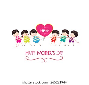 happy mother day with kid funny