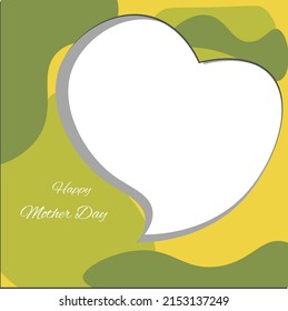 Happy Mother day photo frame  boho green abstract background wall art liquid illustration new