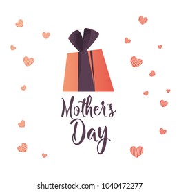 Happy Mother Day poster. Flat gifts with confetti. Trendy Design Template. 