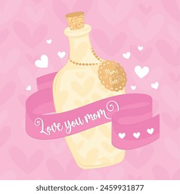 Happy mother day poster with potions Vector illustration