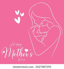 Happy mother day poster Vector illustration