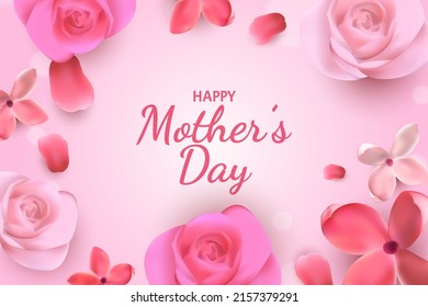 Happy Mother Day roses background