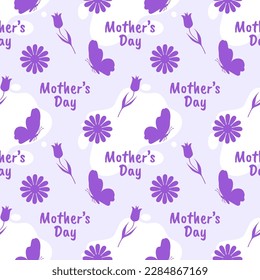 Happy Mother Day Seamless Pattern Design in Element Decoration Template Hand Drawn Cartoon Flat Illustration
