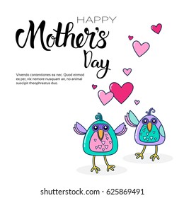 Happy Mother Day, Spring Holiday Greeting Card Banner Flat Vector Illustration