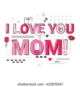 Happy Mother Day, Spring Holiday Greeting Card Banner Vector Illustration