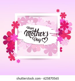 Happy Mother Day, Spring Holiday Greeting Card Banner Flat Vector Illustration