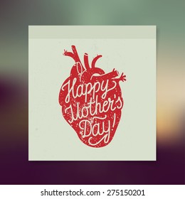 happy mother day sticker. holiday sign. vector illustration