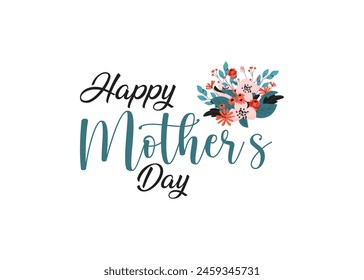 Happy Mother Days Text Typography background abstrac logo design icon element vector	