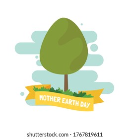 Happy mother earth day card - Vector illustration