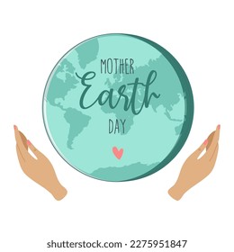 
 Happy Mother Earth Day concept. Environmental problems and environmental protection. Flat style vector illustration.