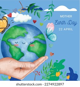 Happy mother earth day Vector Background