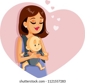 Happy Mother Holding Baby Vector Illustration. Maternal love concept illustration
