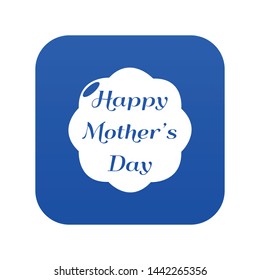 Happy mother icon blue vector isolated on white background