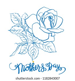 Happy Mother s Day gift card, girly greeting card with fun red lettering on pink. Vector illustration