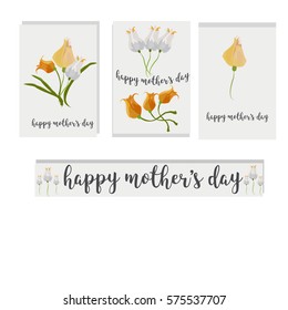 Happy Mother s Day Greeting Card. Flowers for lady.vector