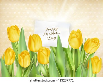 Happy mother s day, text on card. EPS 10 vector file included