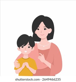 Happy Mother and Son – Family Love Vector Illustration