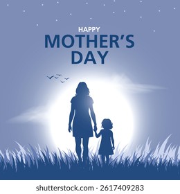 happy mothers day 2025. mothers day creative vector illustration design for poster, banner, postcard, social media post, template, background, backdrop, greetings card, web banner, cover design etc.
