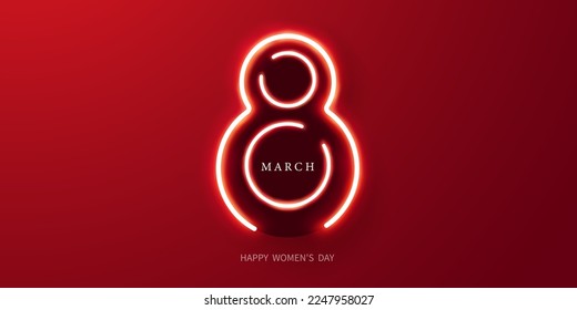 feliz madre día 8 marcha decorada con elegante número 8 neonatos diseño vector ilustración