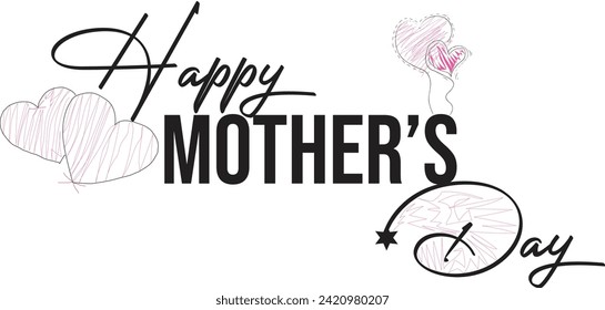 Happy mother's day abstract art design with best caligraphy.